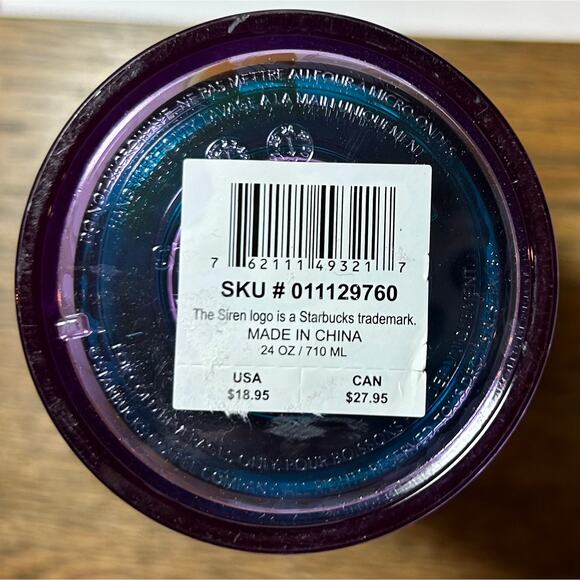 NWT! Starbucks Purple Floral Venti Cold Cup Tumbler 24 oz Spring 2022 No Straw - Picture 4 of 5